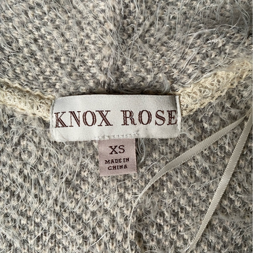 Knox Rose Cream and Gray Geometric Women’s Cardigan Size XS - Picture 6 of 8